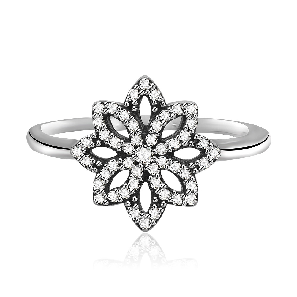 Snowflake Silver Plated Ring